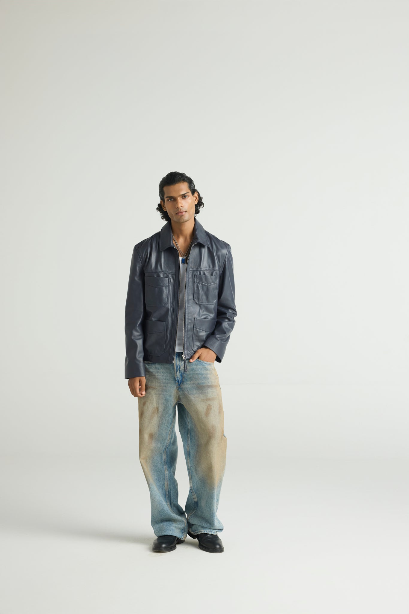 VERTEX - Utility Leather Jacket