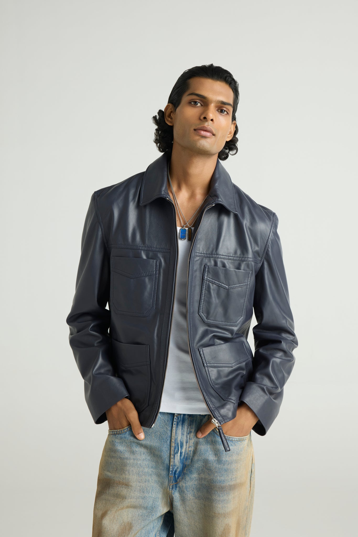 VERTEX - Utility Leather Jacket