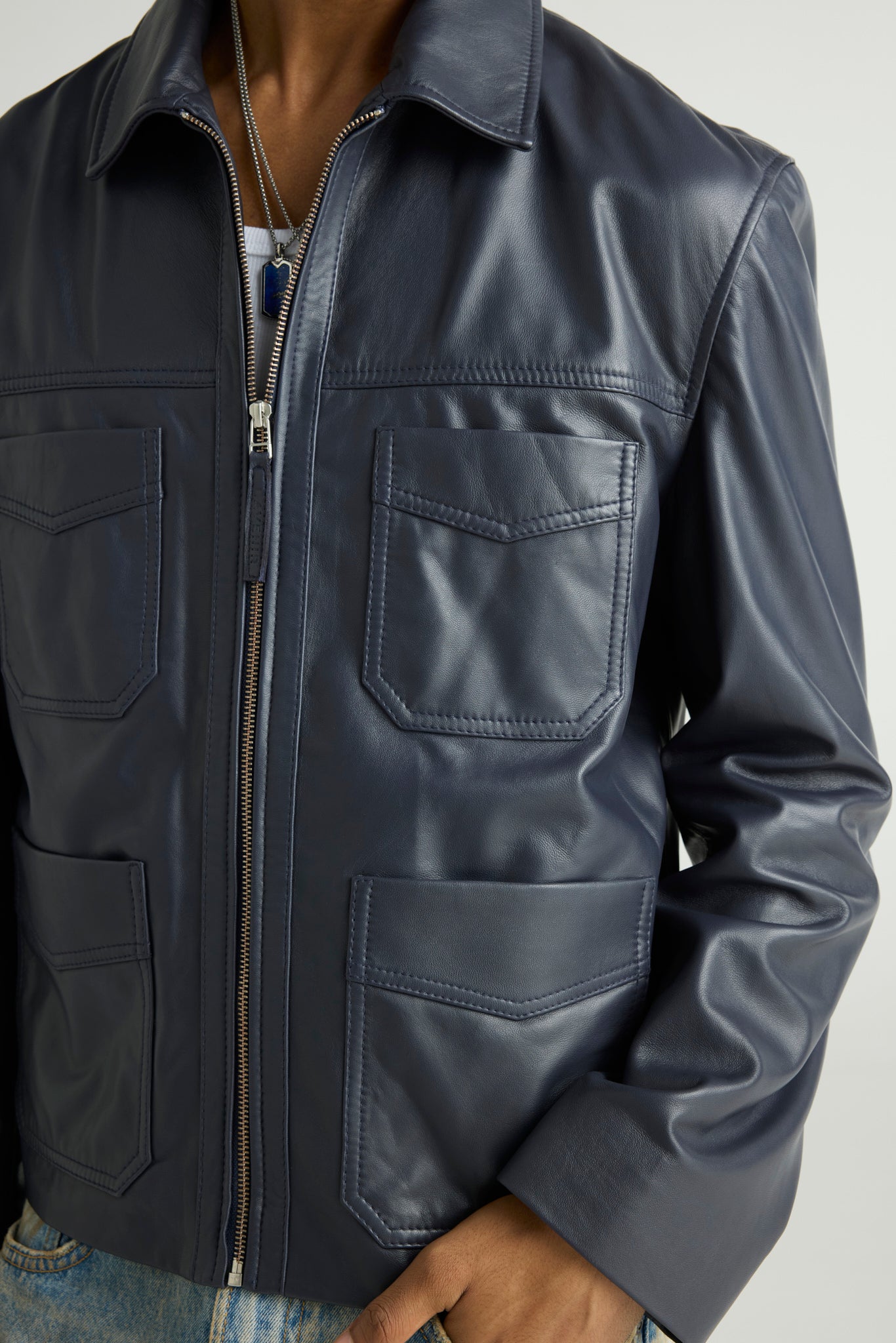 VERTEX - Utility Leather Jacket