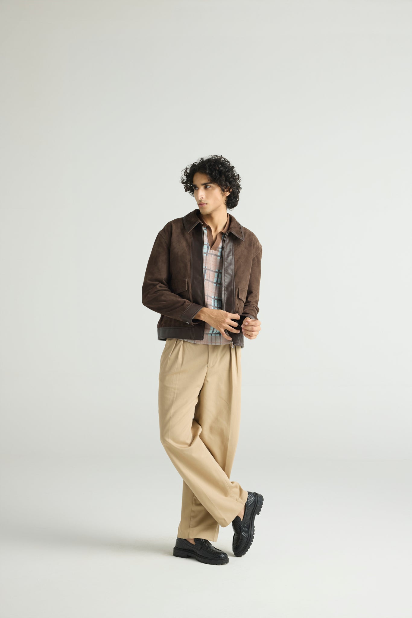 MOCHA - Suede Zip Jacket