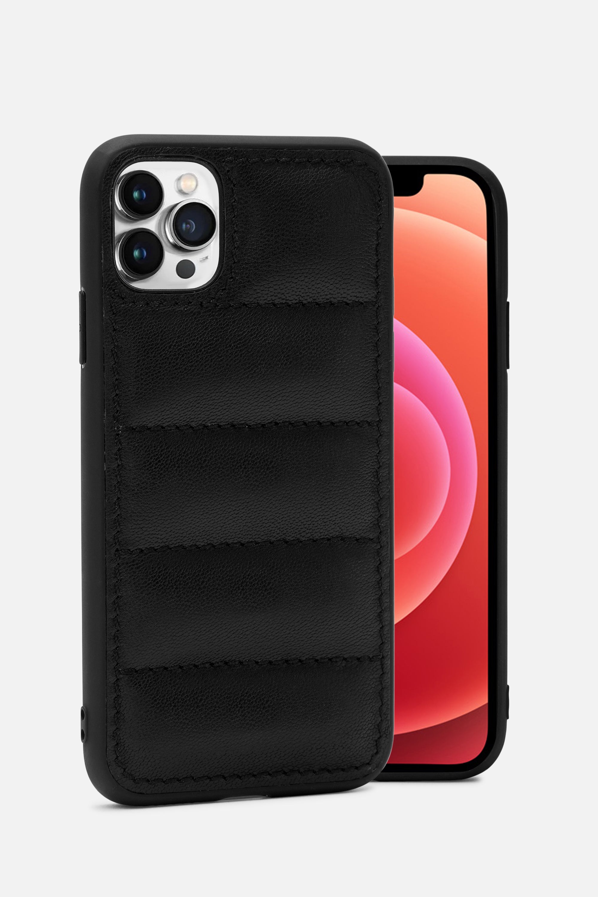 iPhone Puffer Case - Quilted - Grainy Black