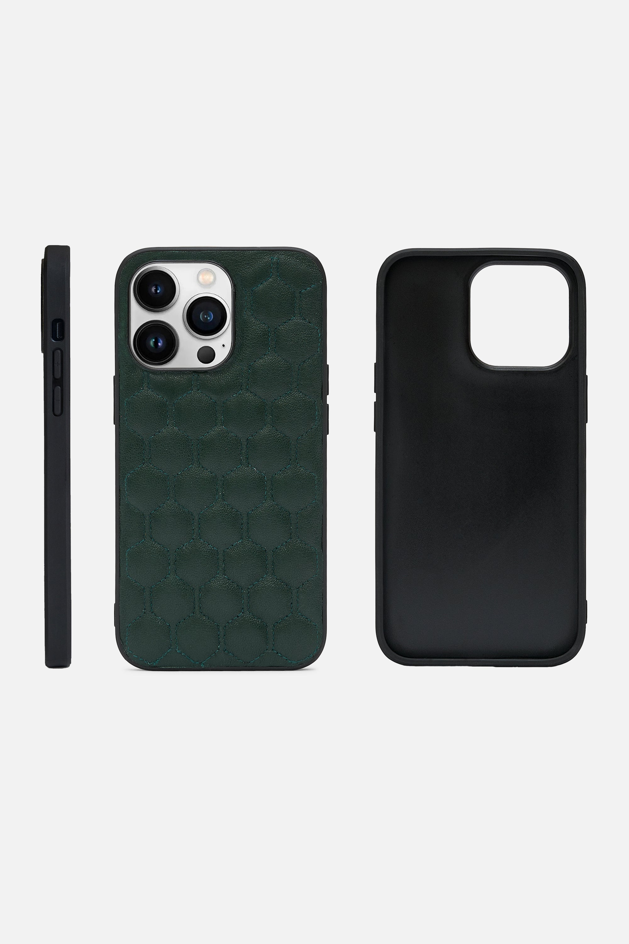 iPhone Case - Honeycomb Quilting - Forest Green