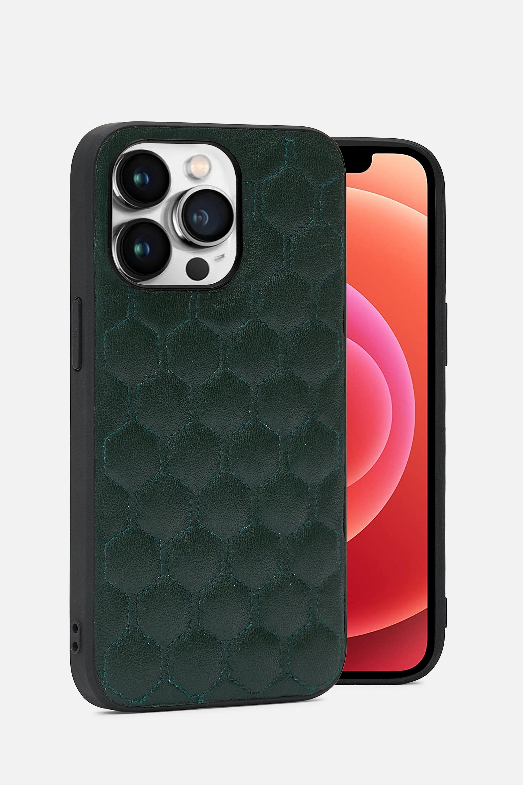 iPhone Case - Honeycomb Quilting - Forest Green
