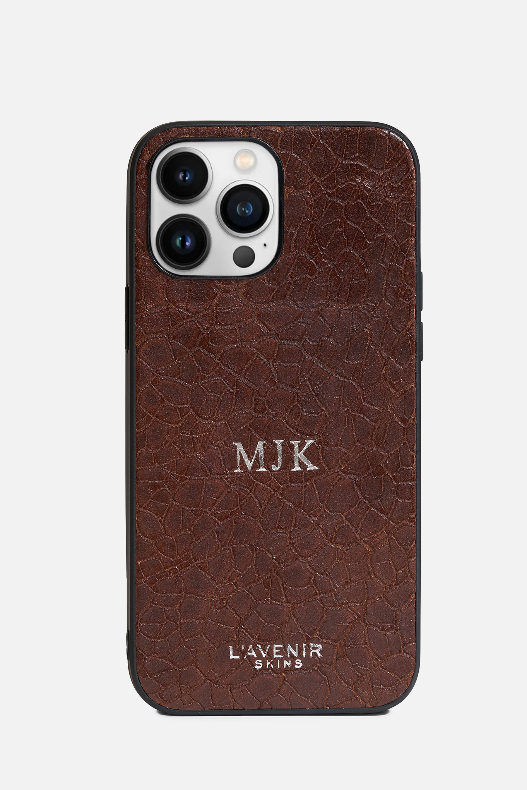 IPHONE SOLID CASE - CRACKLE LEATHER - BROWN