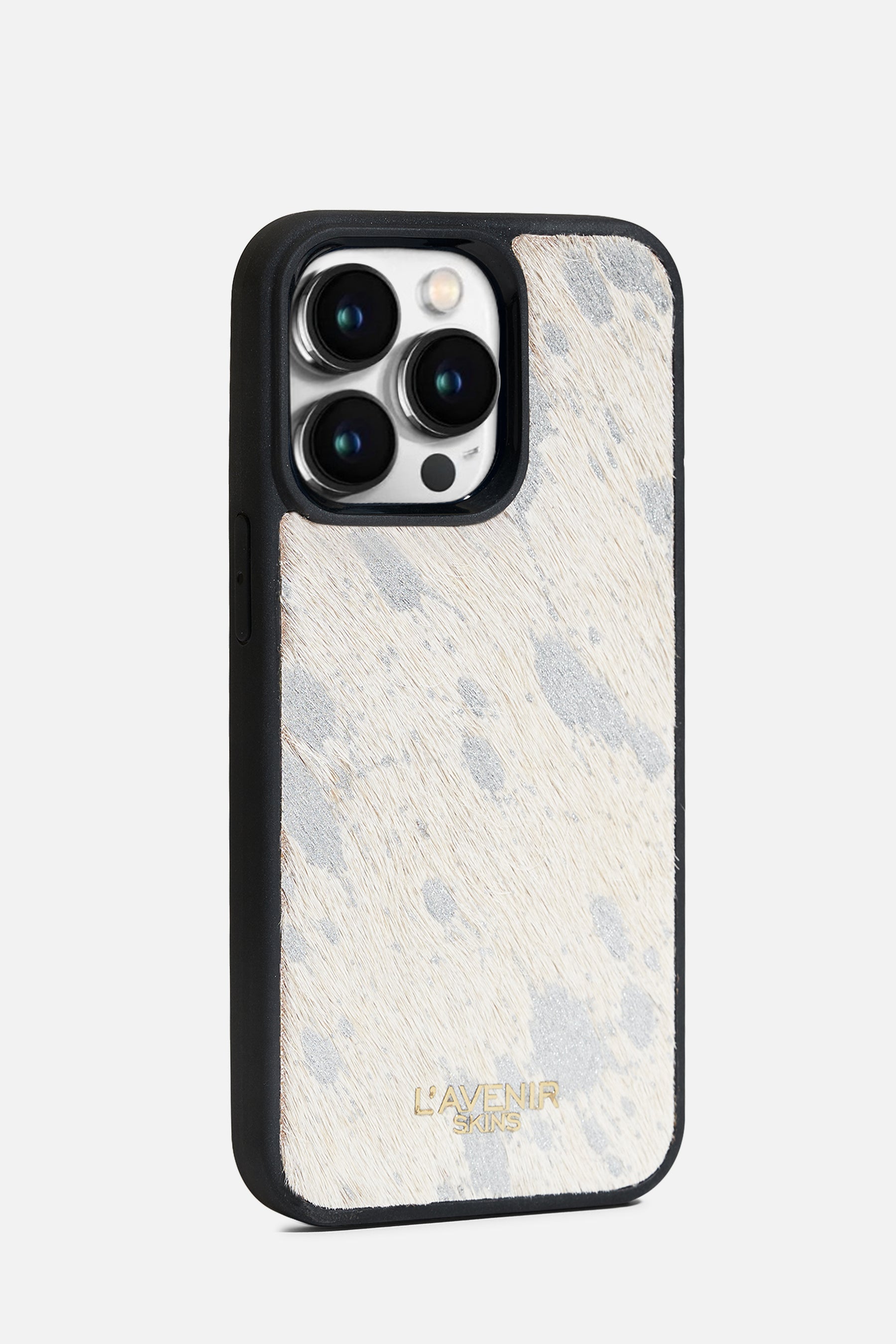 IPHONE CASE - HAIR ON LEATHER - WHITE