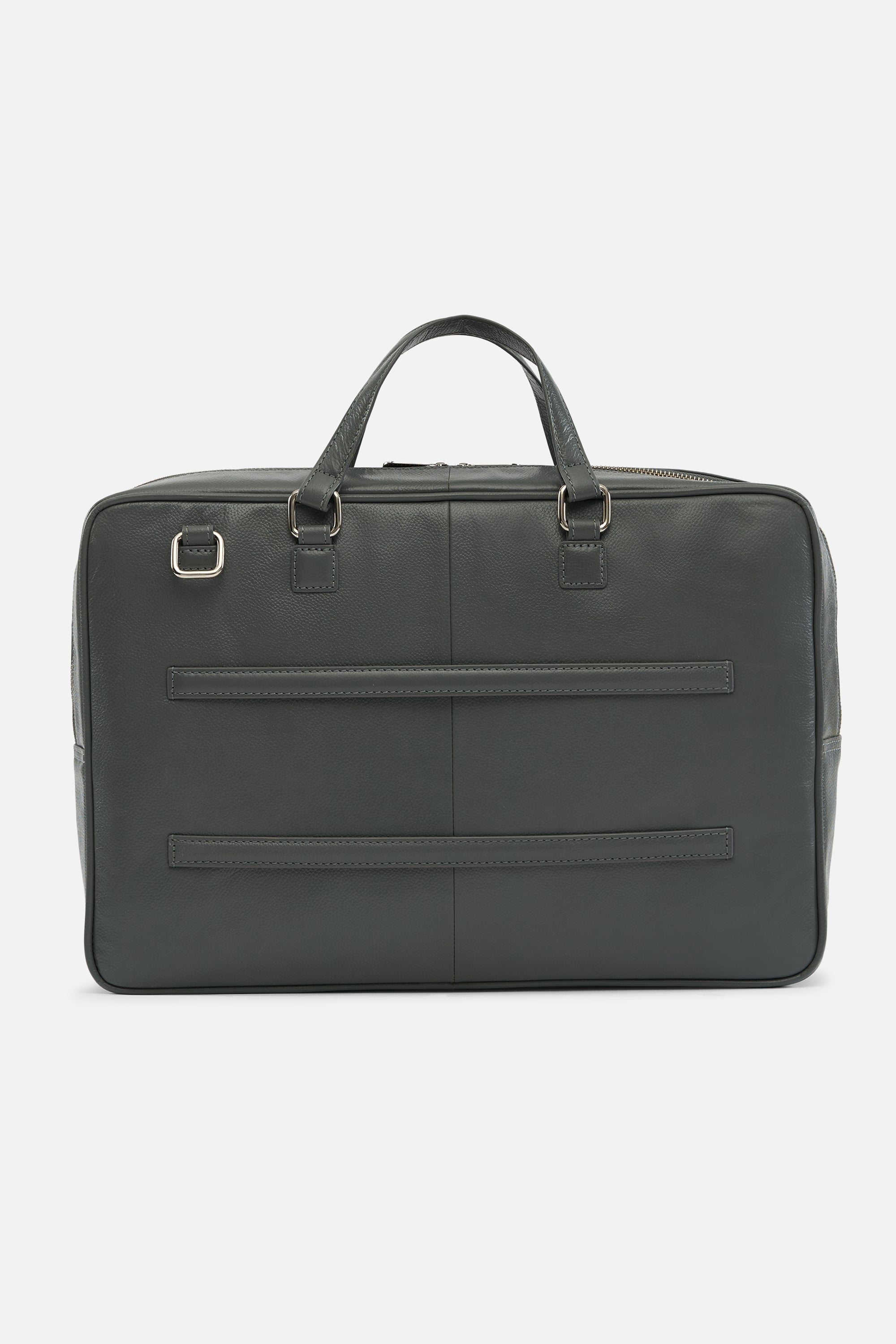 Bronco - Leather Laptop Bag - Gunmetal and Brown