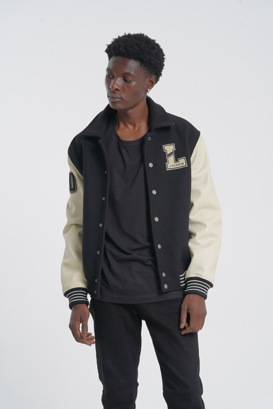 Off-White Leather Varsity Jacket