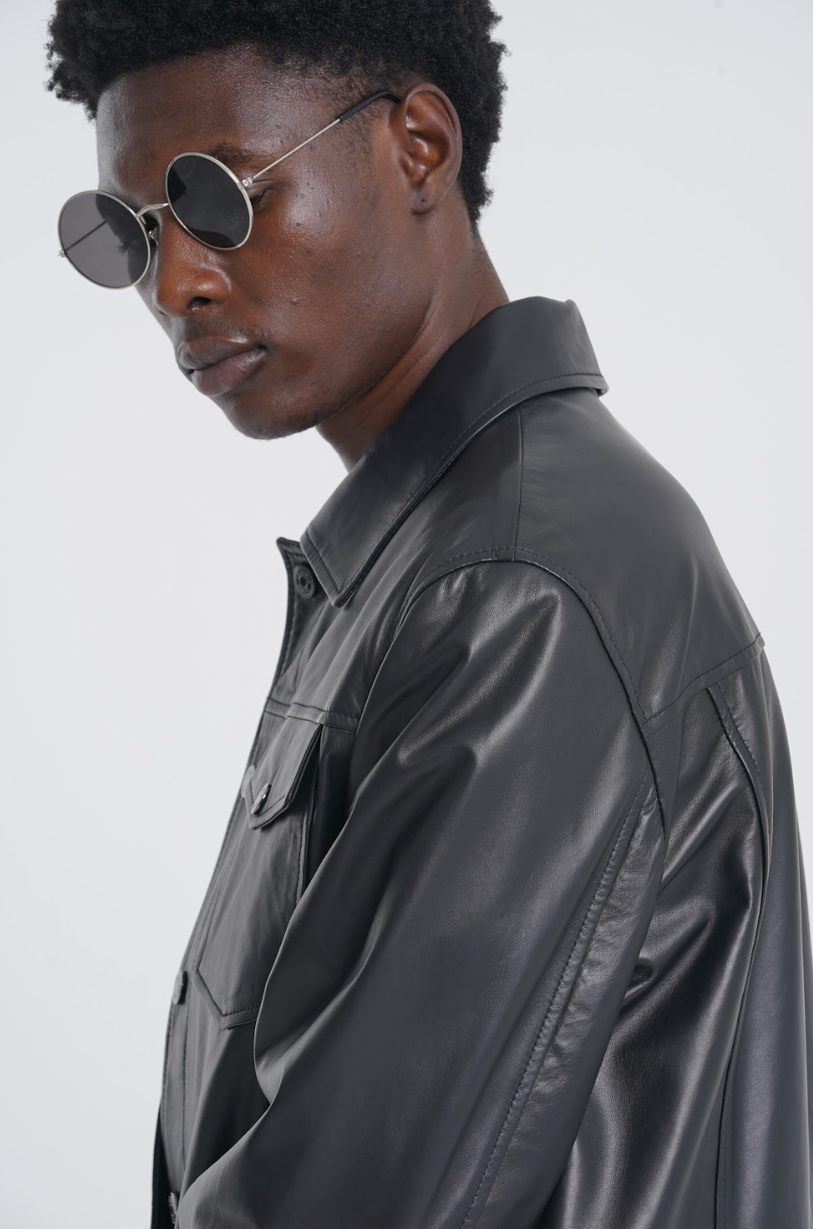 Cilo 2.0 - Leather Buttoned Jacket - Black