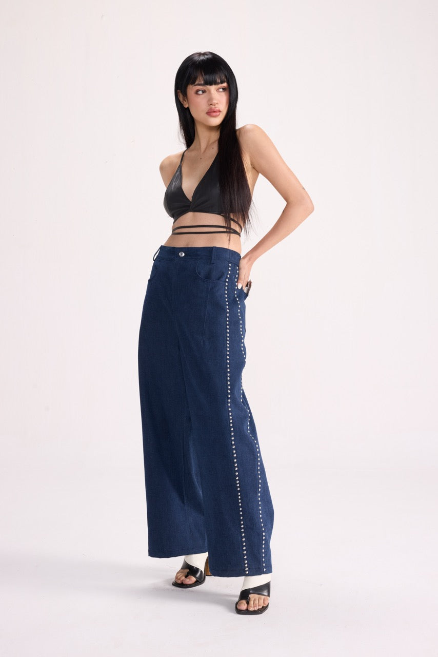 NIGHTLINE – Studded Wide-Leg Pants