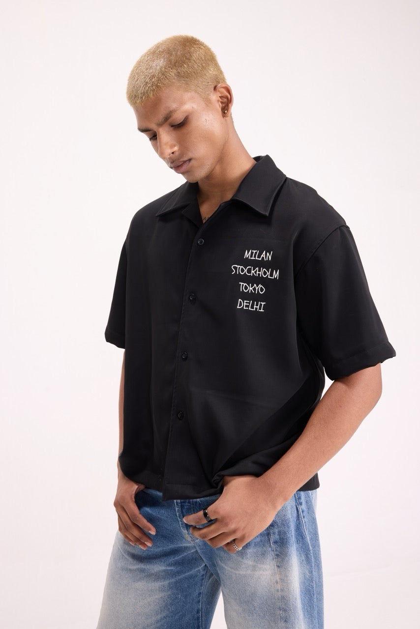 WORLD TOUR - BOWLING SHIRT Black