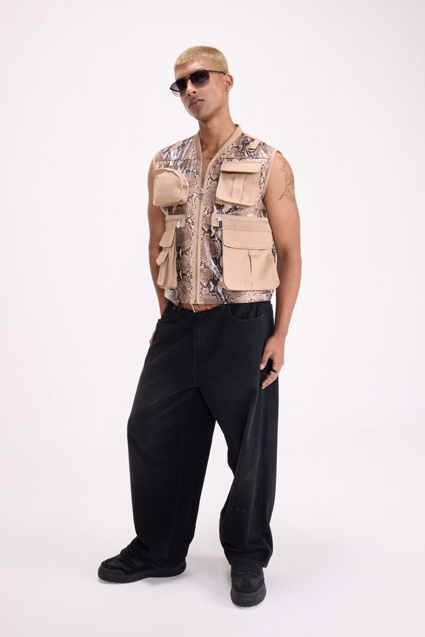 WILD CARD - PYTHON PRINT UTILITY GILET