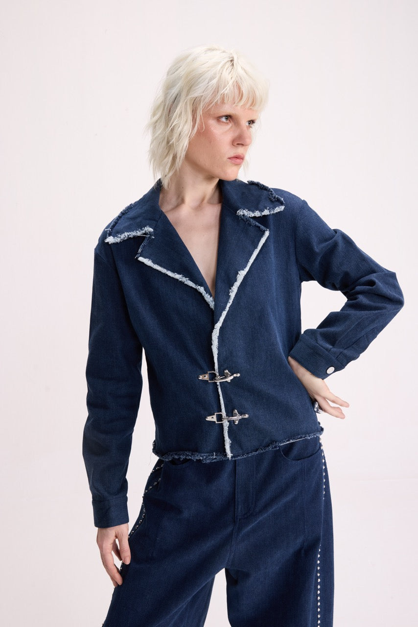 UNDONE – Frayed Denim Blazer