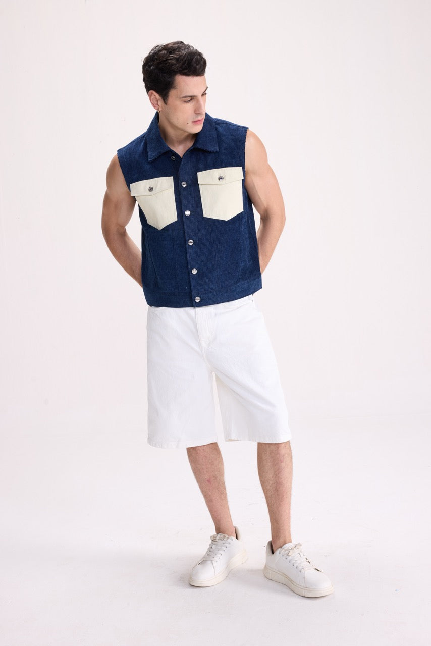 TWO FACED – BLOCKED CORDUROY GILET