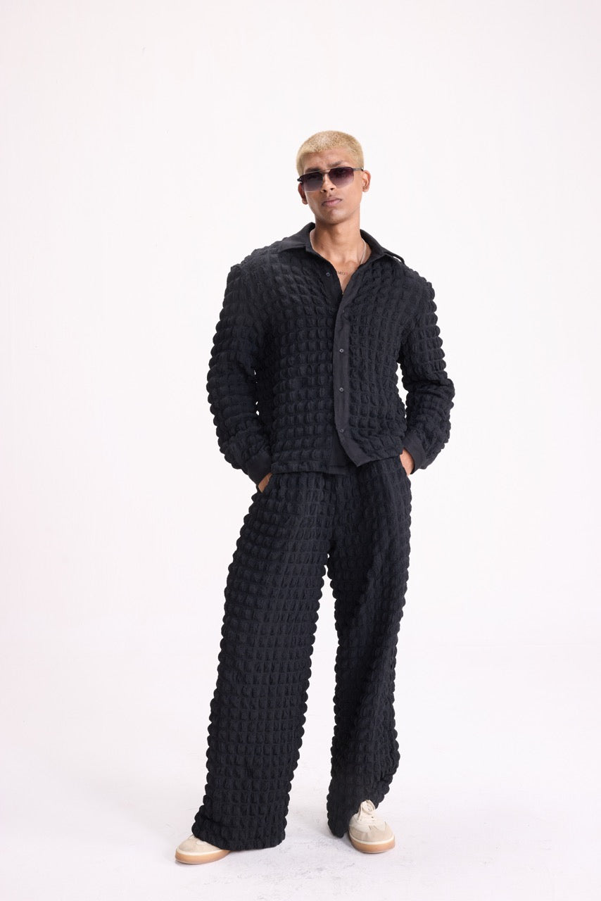 PURE CHAOS – Black Stretch Waffle Co-ord