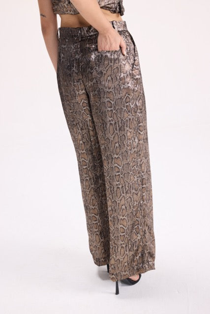 CRUSH - SNAKE SATIN PANTS
