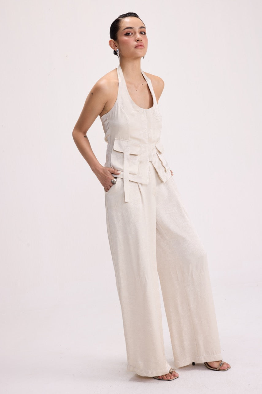 CRUSH - IVORY SATIN PANTS
