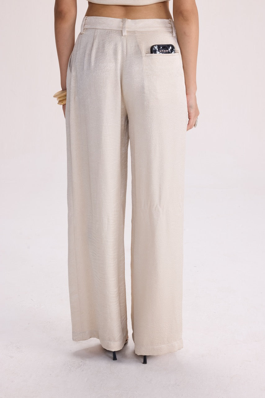 CRUSH - IVORY SATIN PANTS