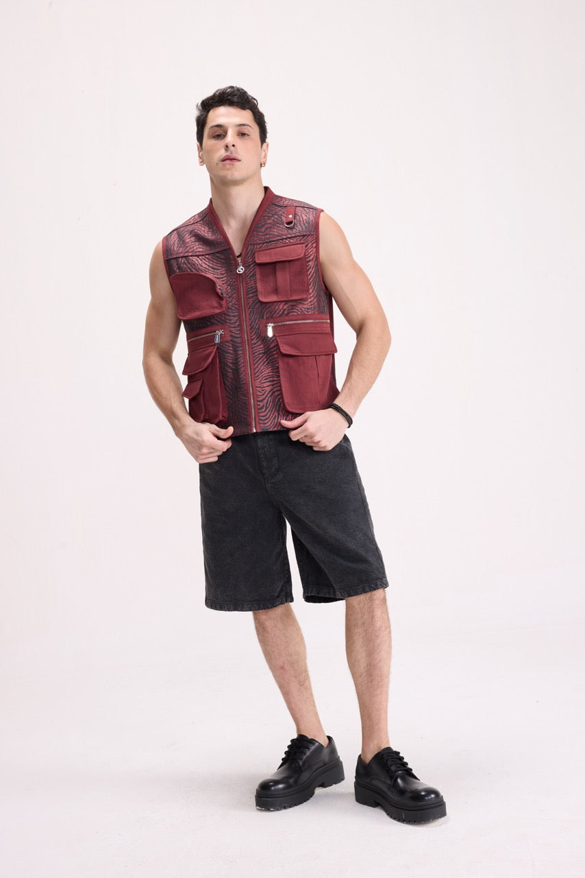 WILD CARD - ZEBRA UTILITY GILET