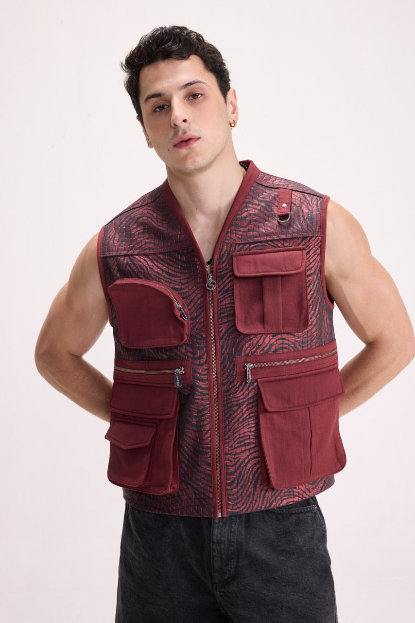 WILD CARD - ZEBRA UTILITY GILET