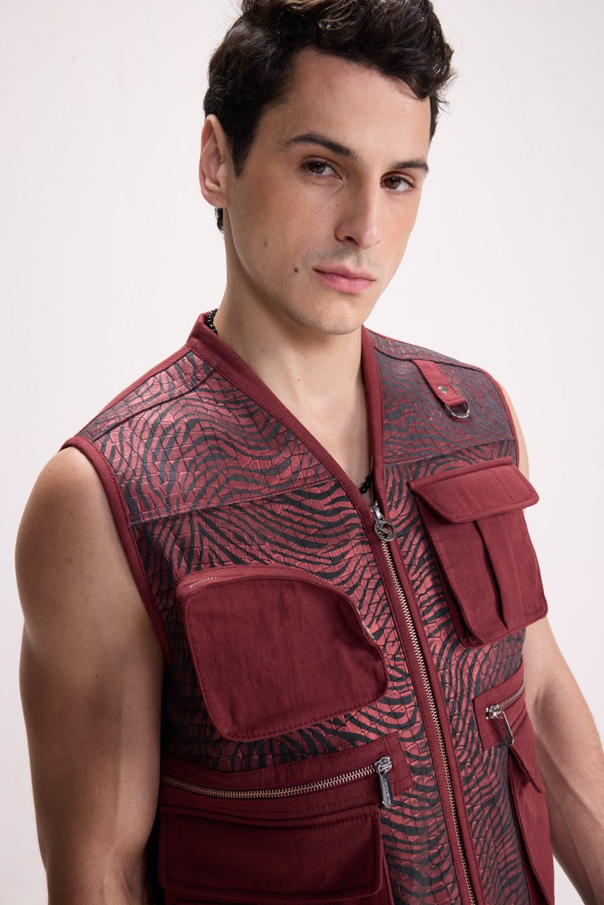 WILD CARD - ZEBRA UTILITY GILET