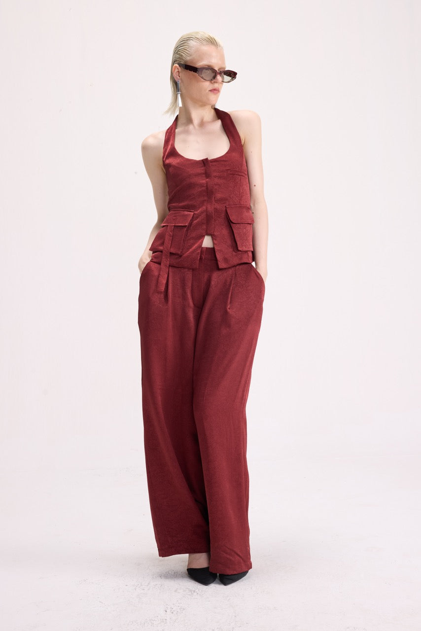 CRUSH - WINE SATIN CO-ORD