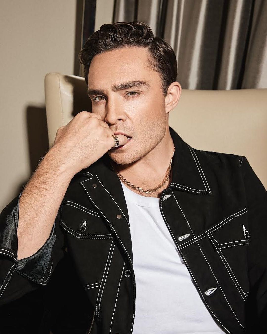 Felix - Suede Denim Look Jacket - Black