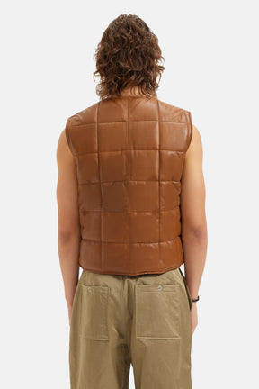 Vito - Quilted Leather Vest - Whisky