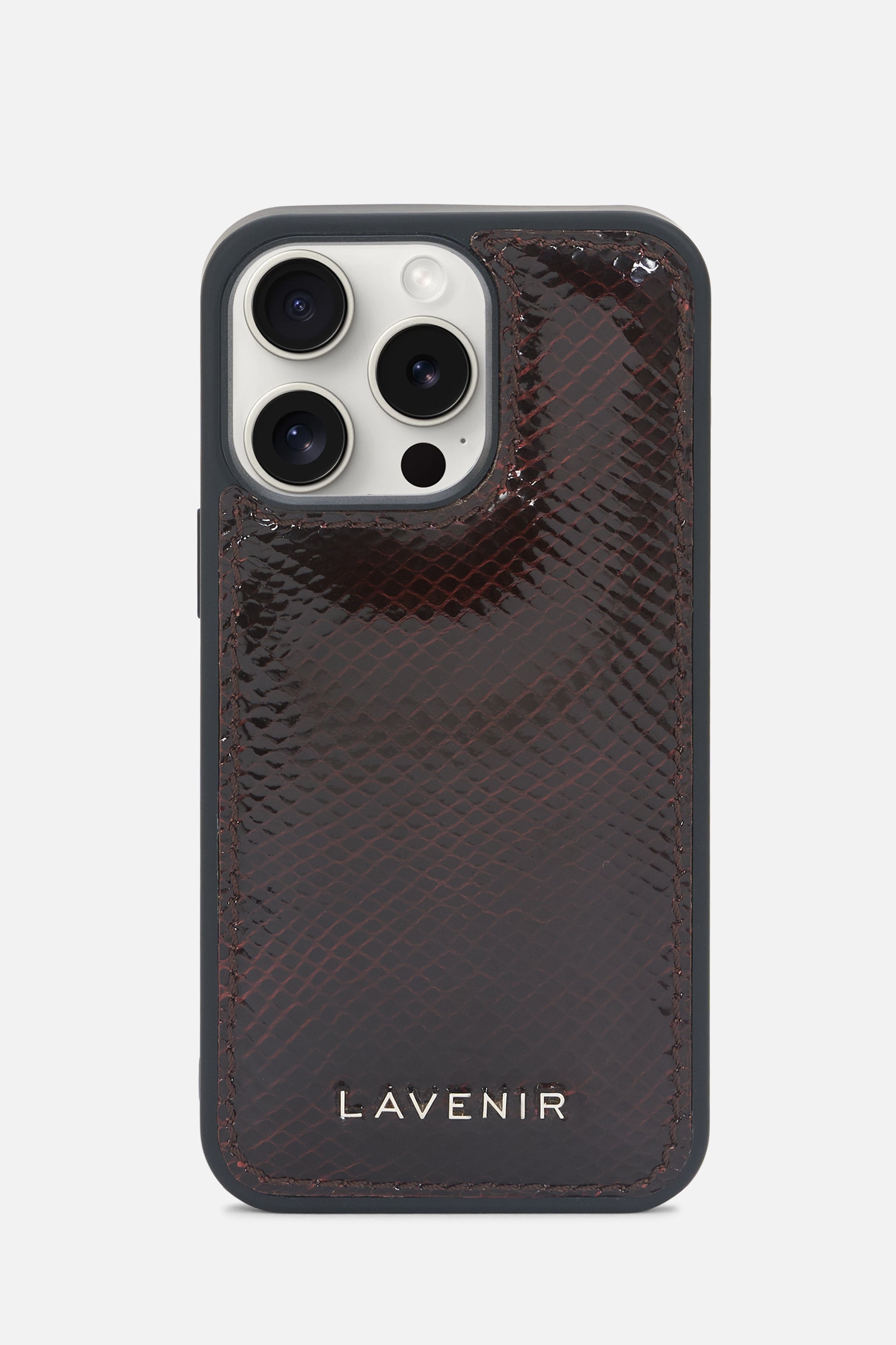 iPhone Puffer Case - Patent Chocolate Brown