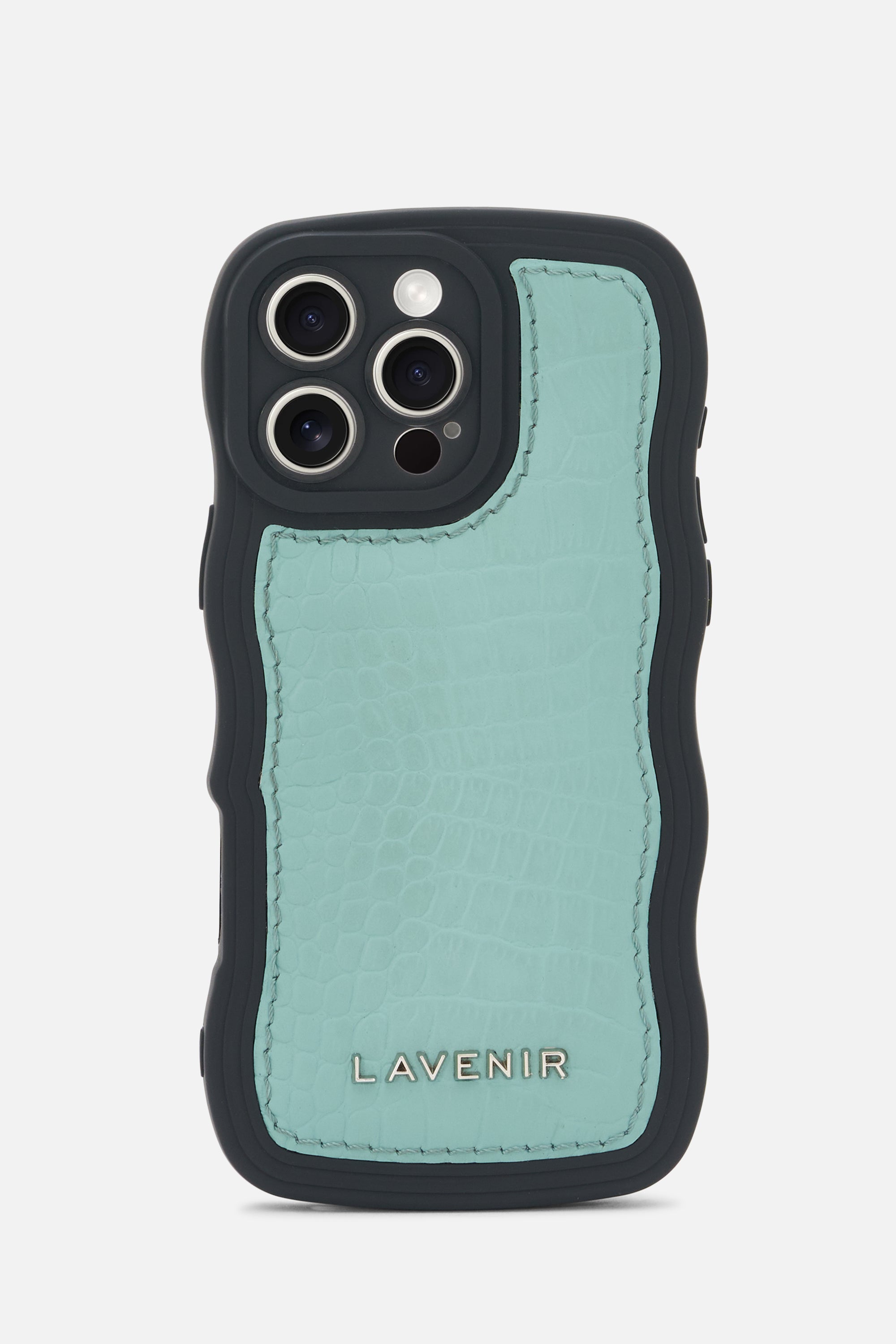 iPhone Curvy Case- Puffy Croco Mint