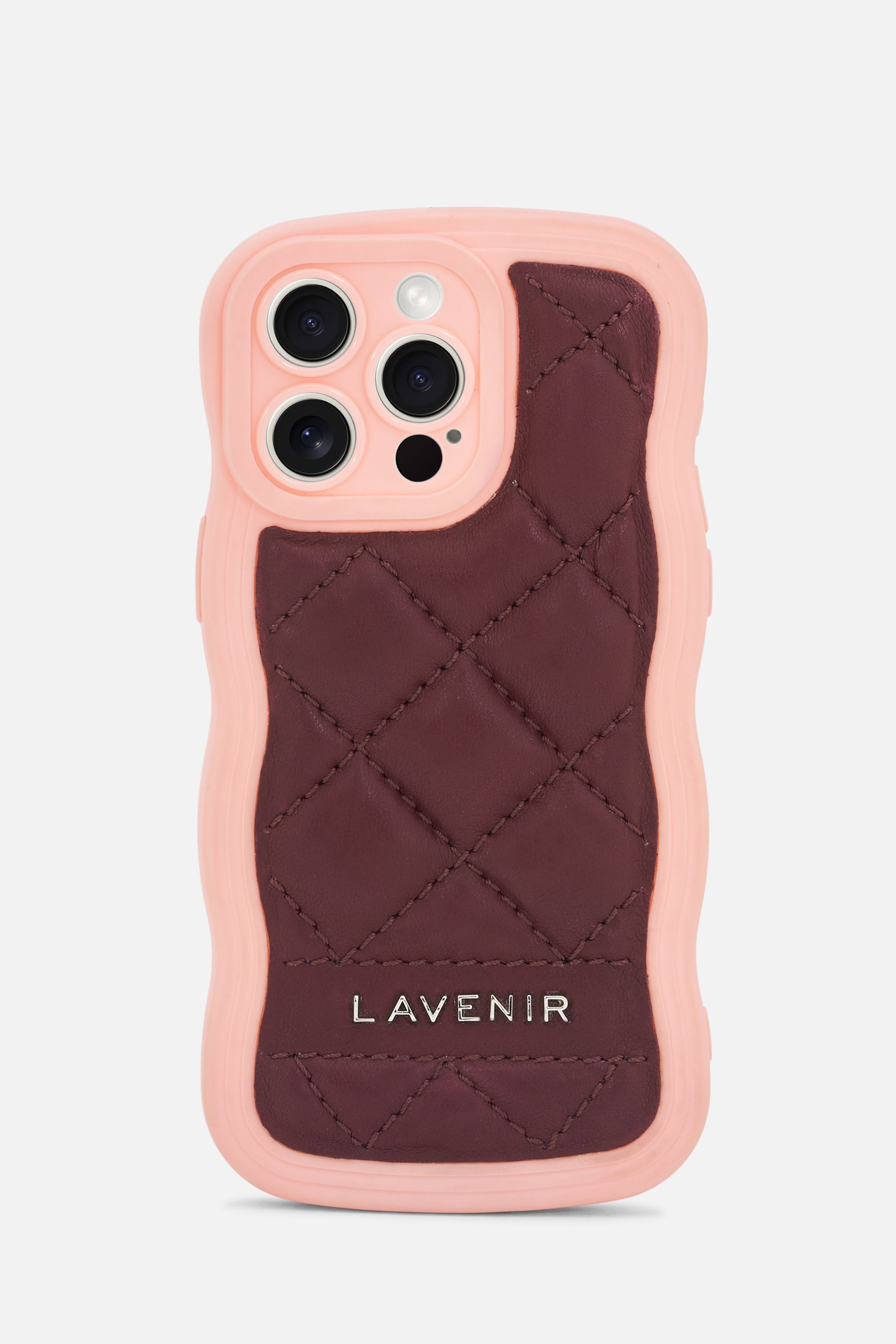 iPhone Curvy Diamond Quilted Case - Cherry Pink