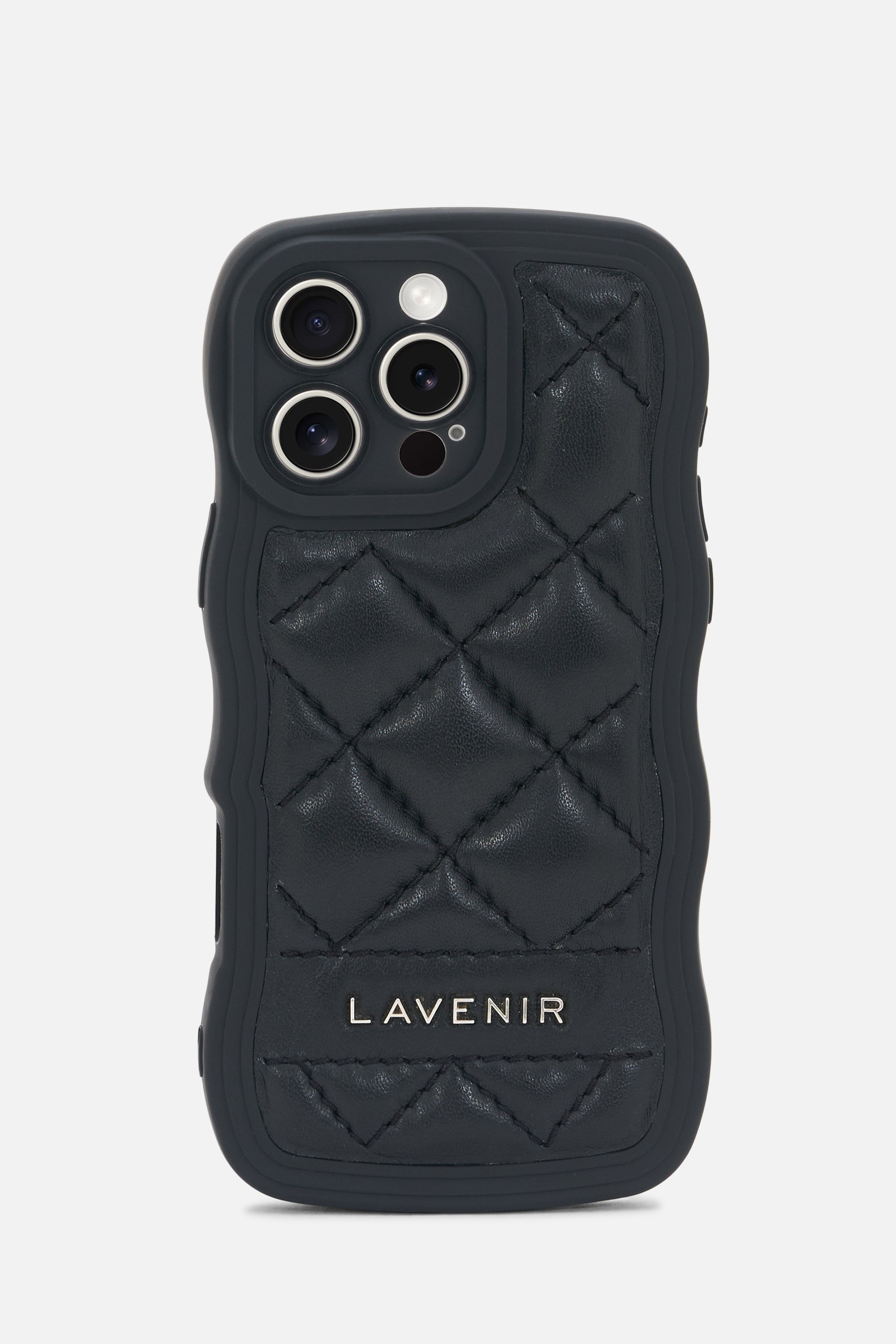 iPhone Curvy Diamond Quilted Case- Black