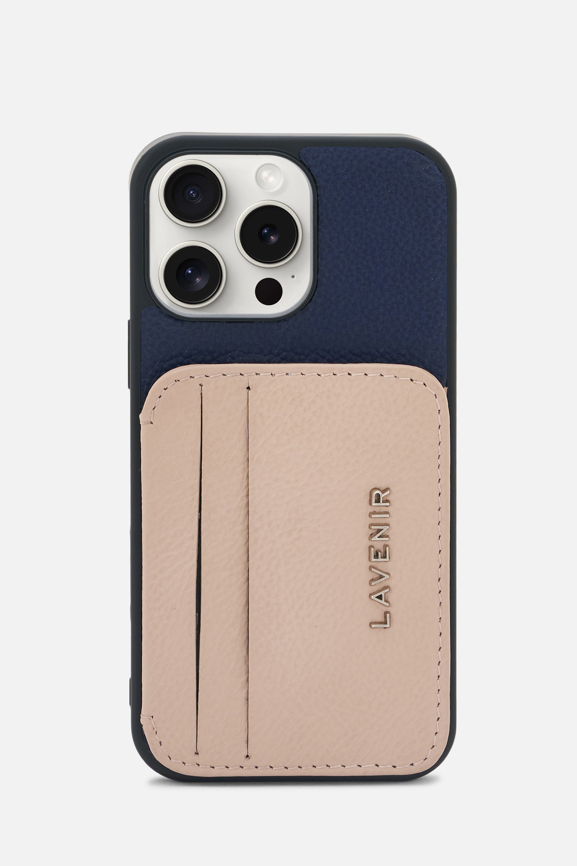 iPhone Card Wallet Case - Colorblock- Navy & Beige