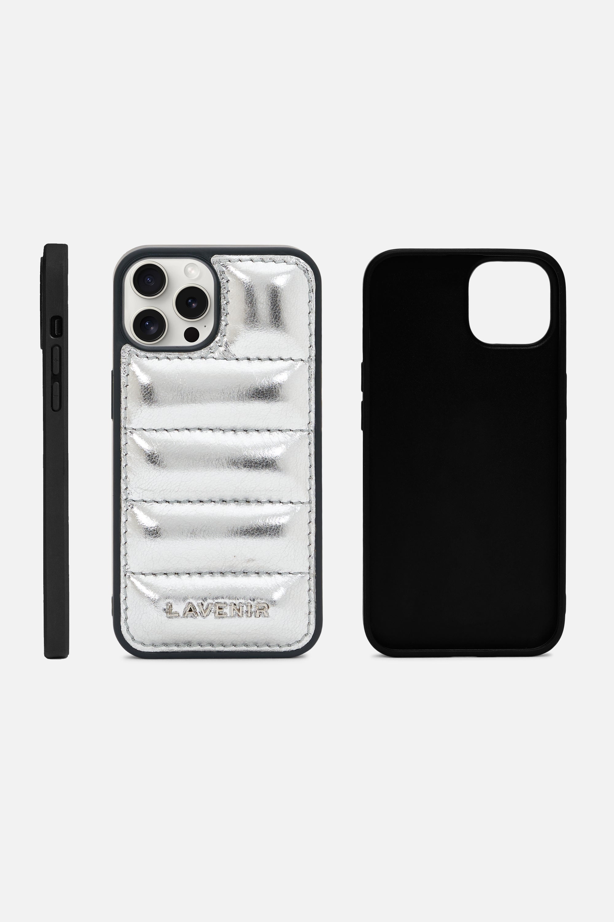 Iphone Case - Quilted Metallic - Silver