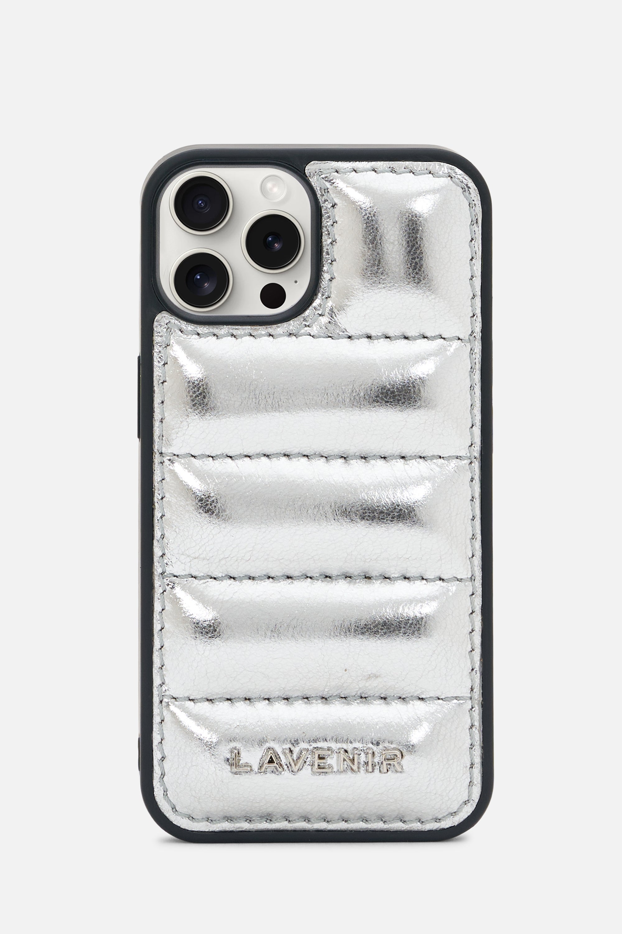 Iphone Case - Quilted Metallic - Silver