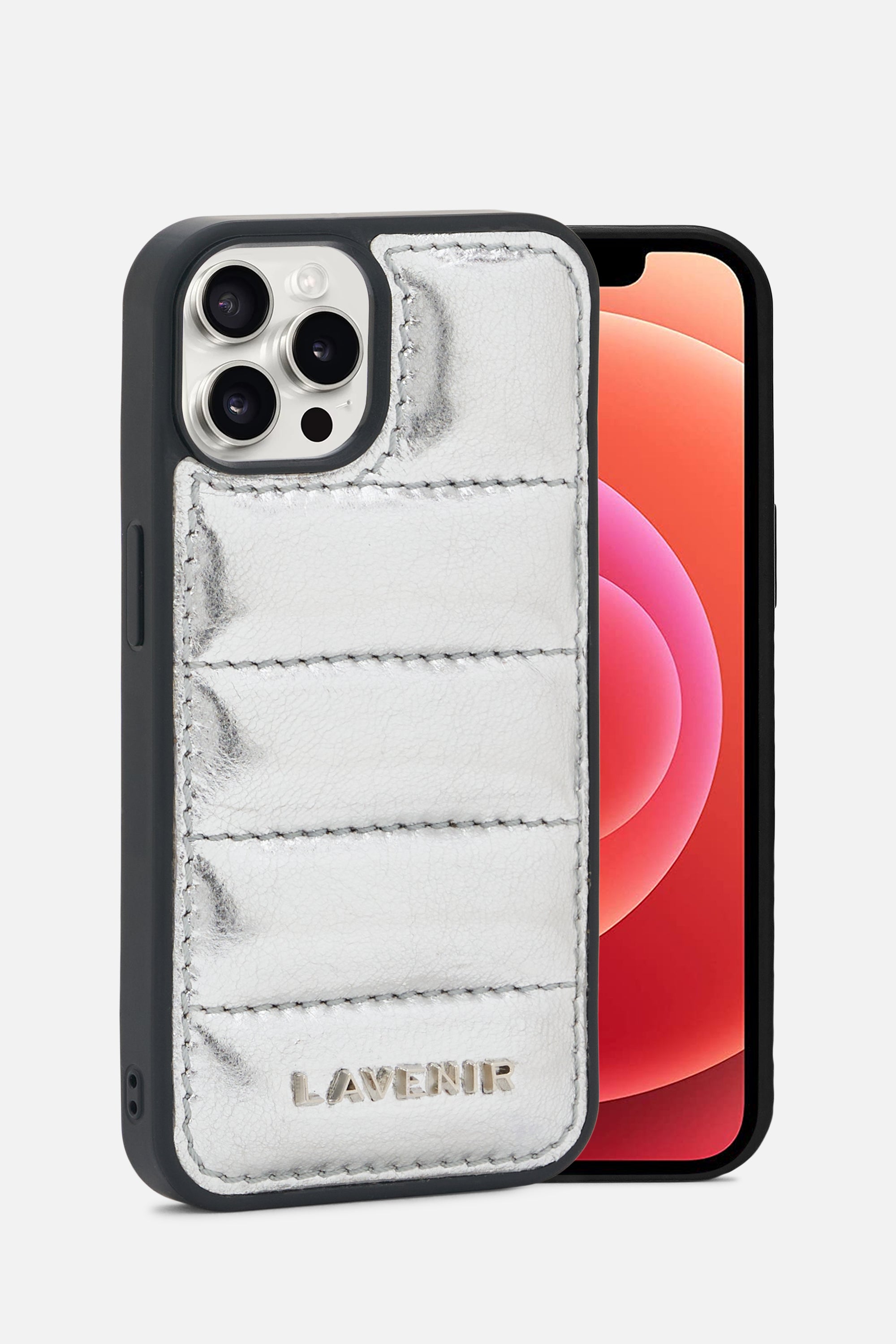 Iphone Case - Quilted Metallic - Silver