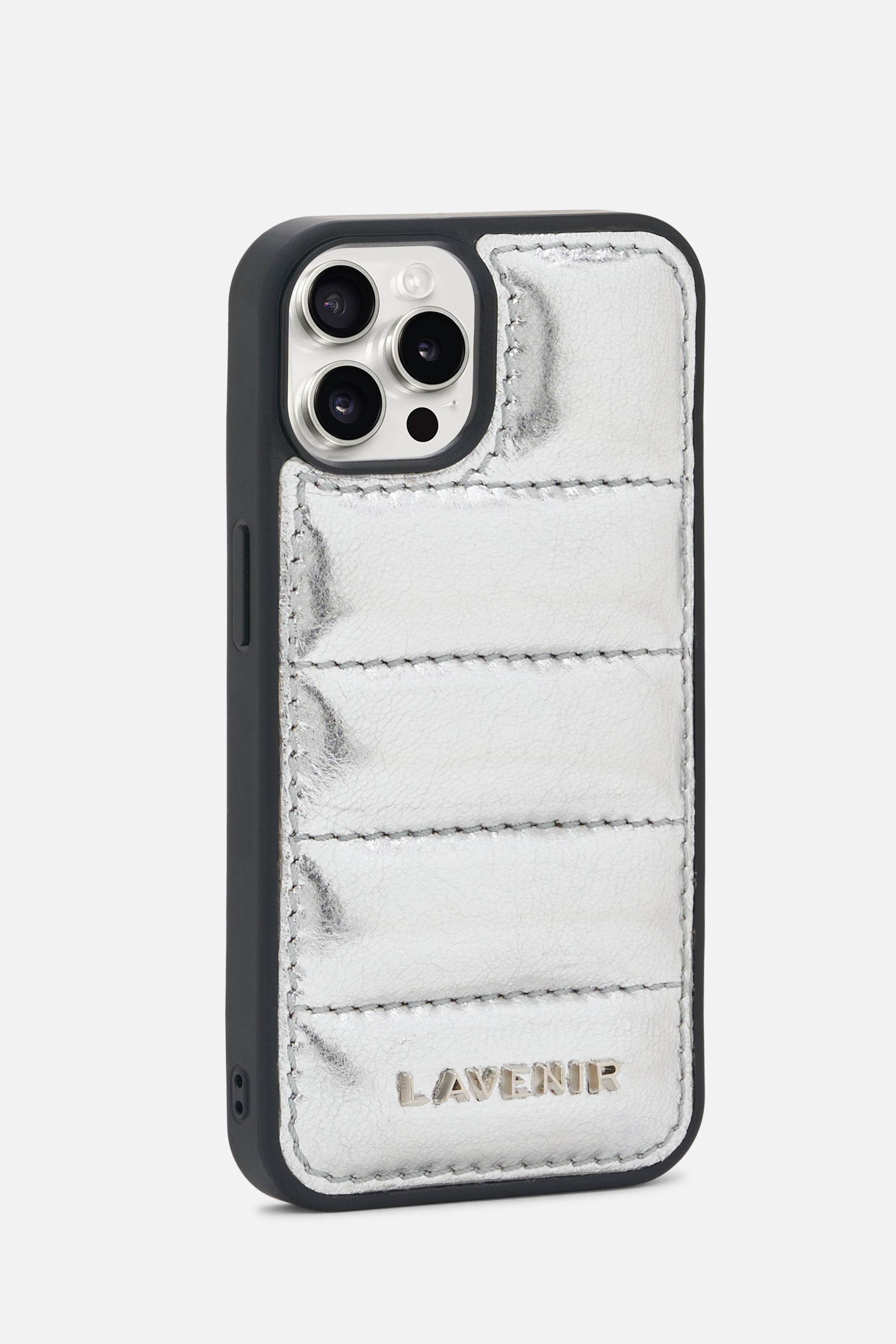 Iphone Case - Quilted Metallic - Silver