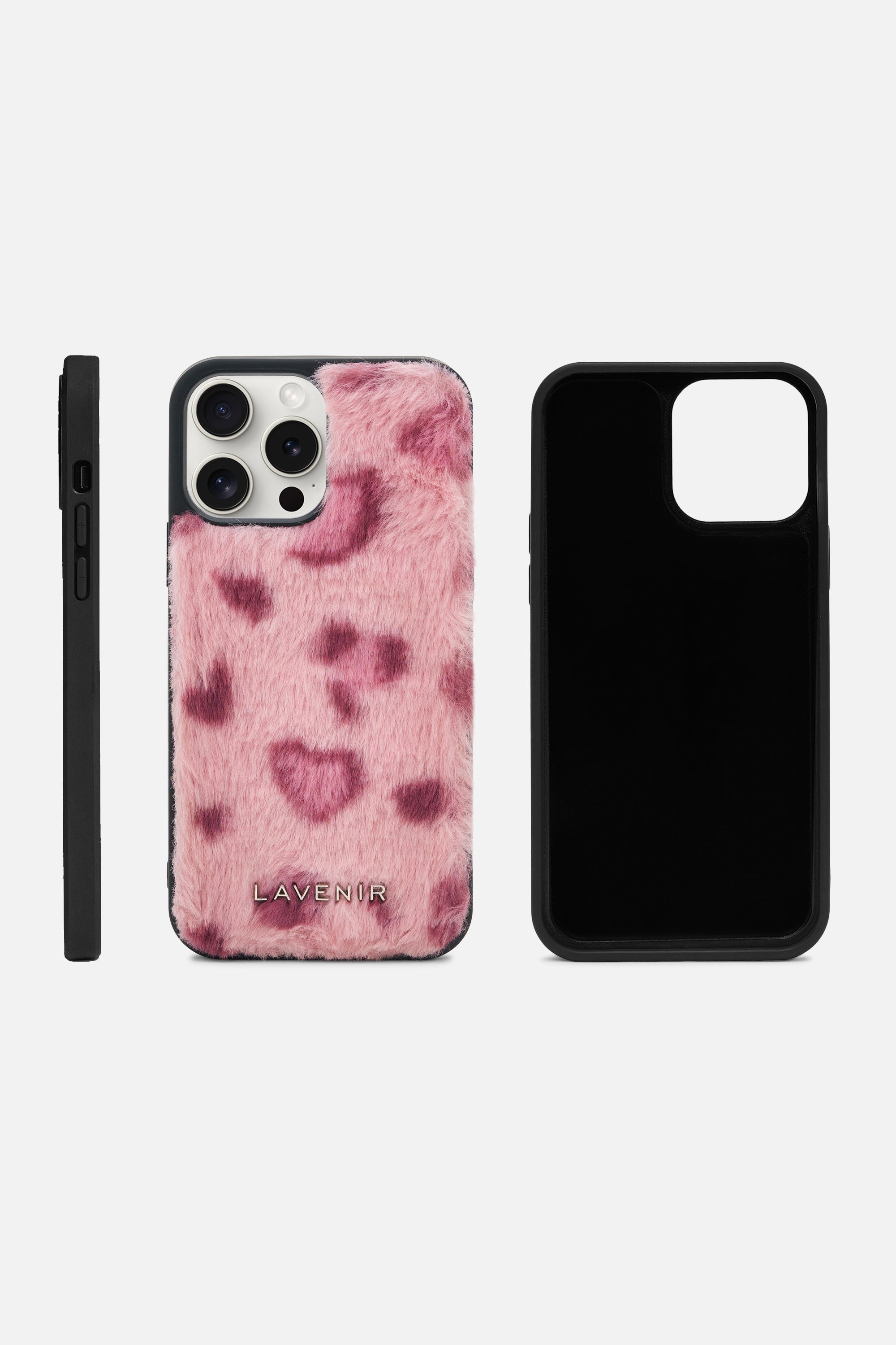 iPhone Printed Fur Case - Soft Red