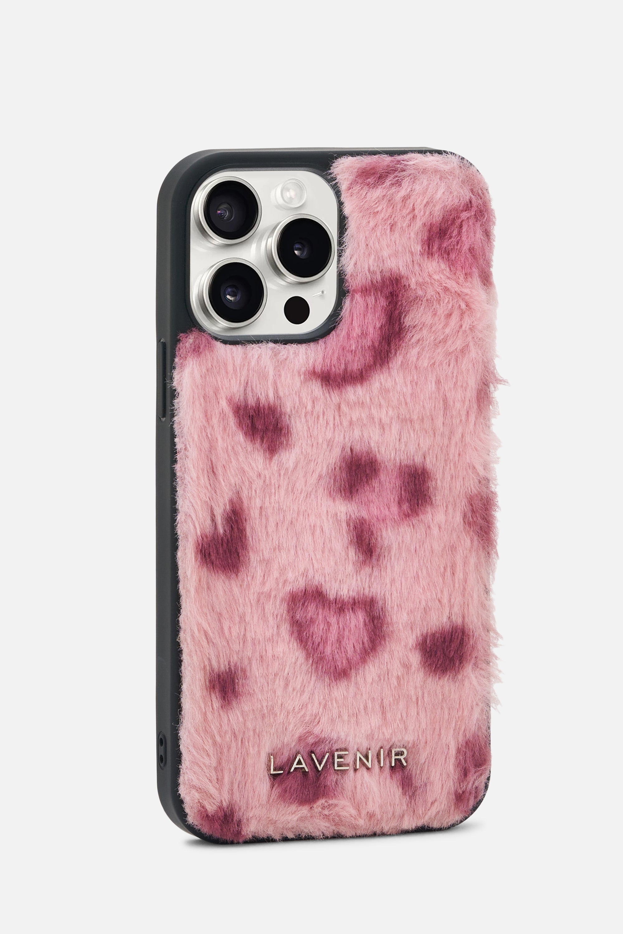 iPhone Printed Fur Case - Soft Red