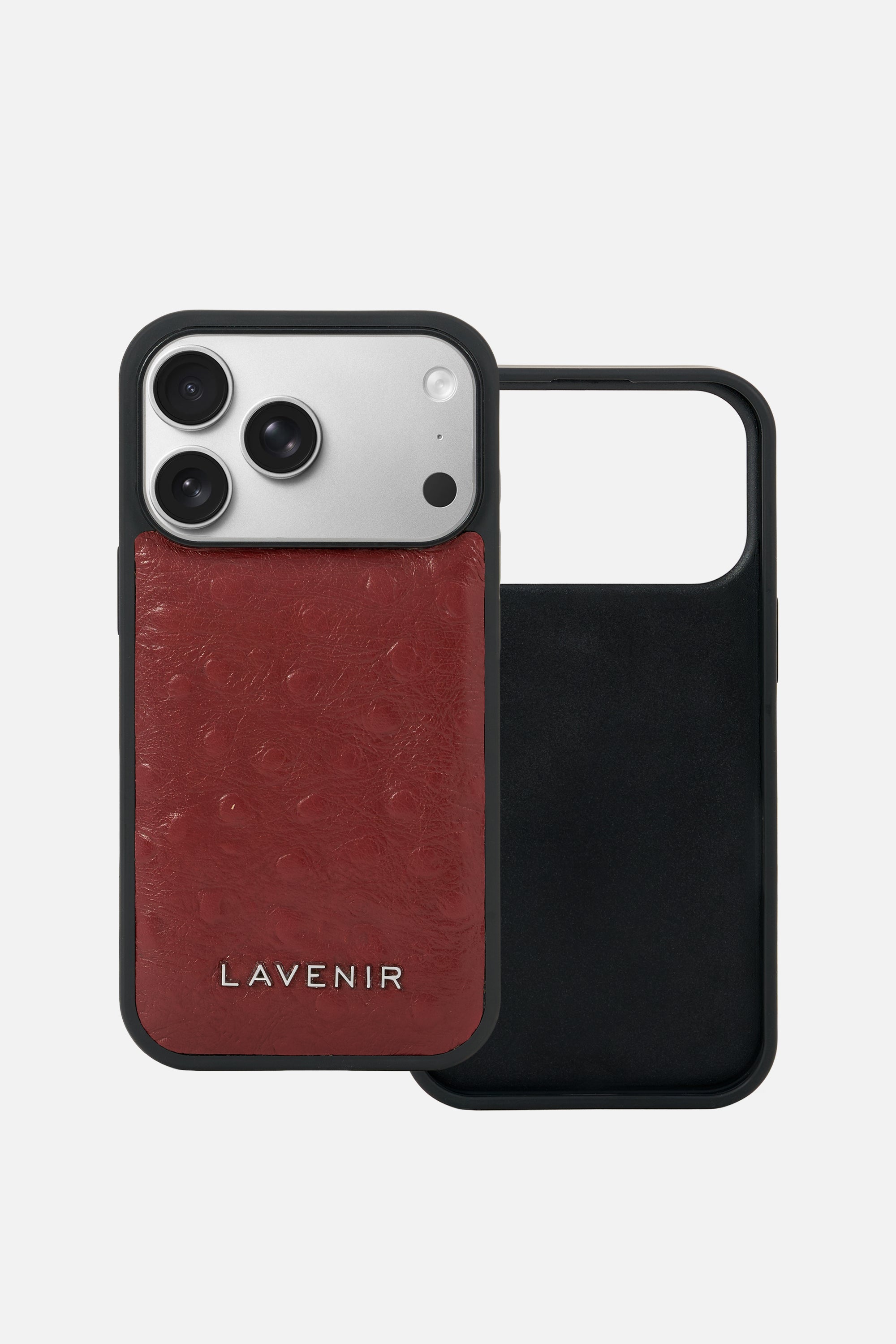 iPhone Ostrich Leather Case- Oxblood