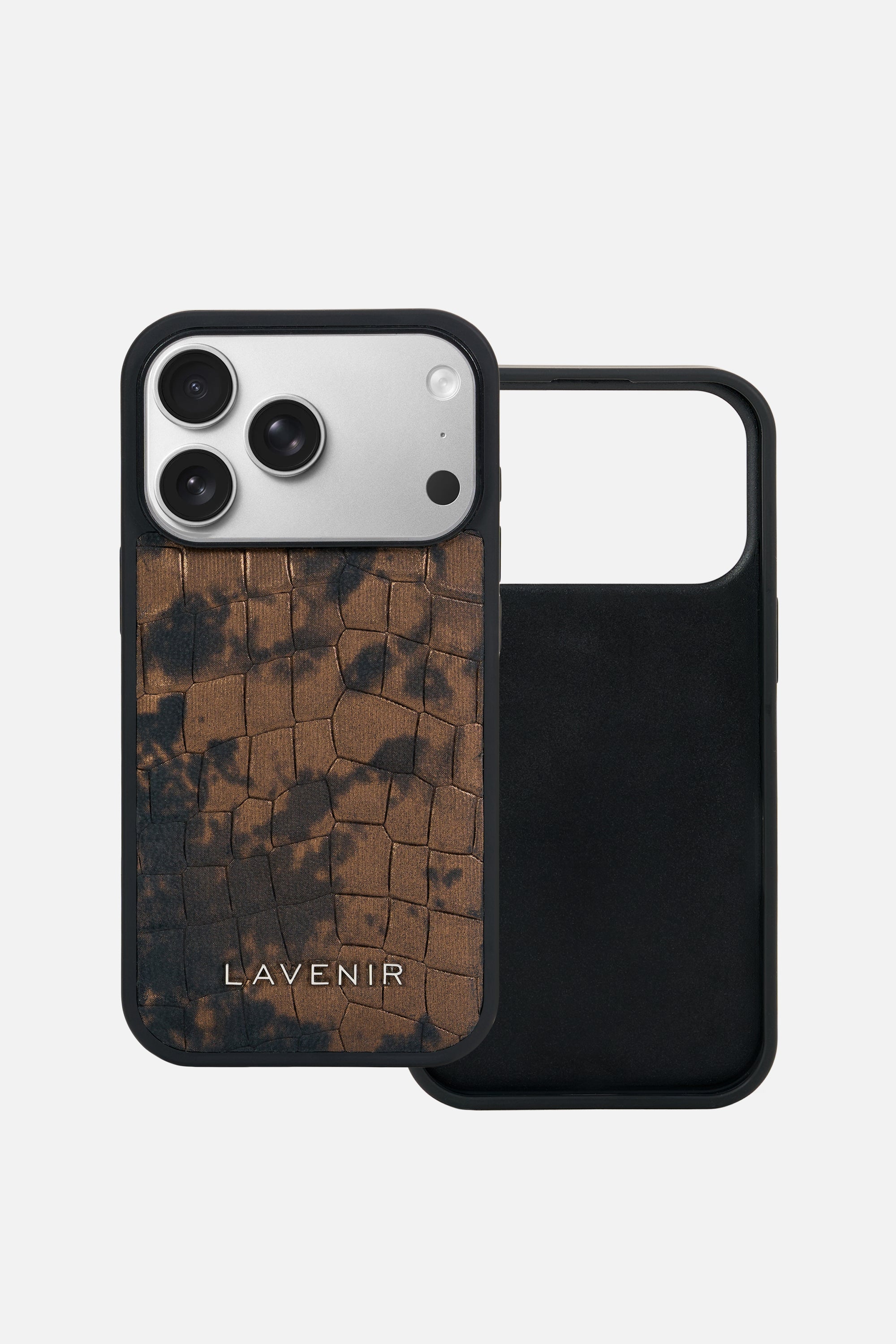 iPhone Smoked Croc Case- Ember Brown