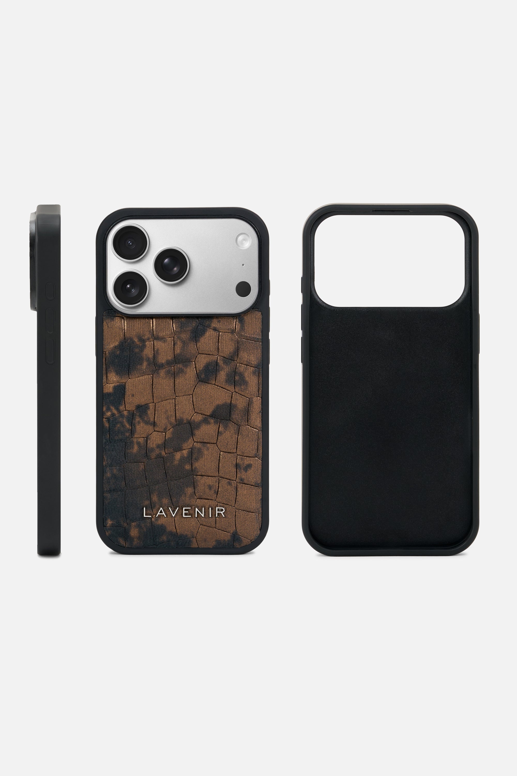 iPhone Smoked Croc Case- Ember Brown