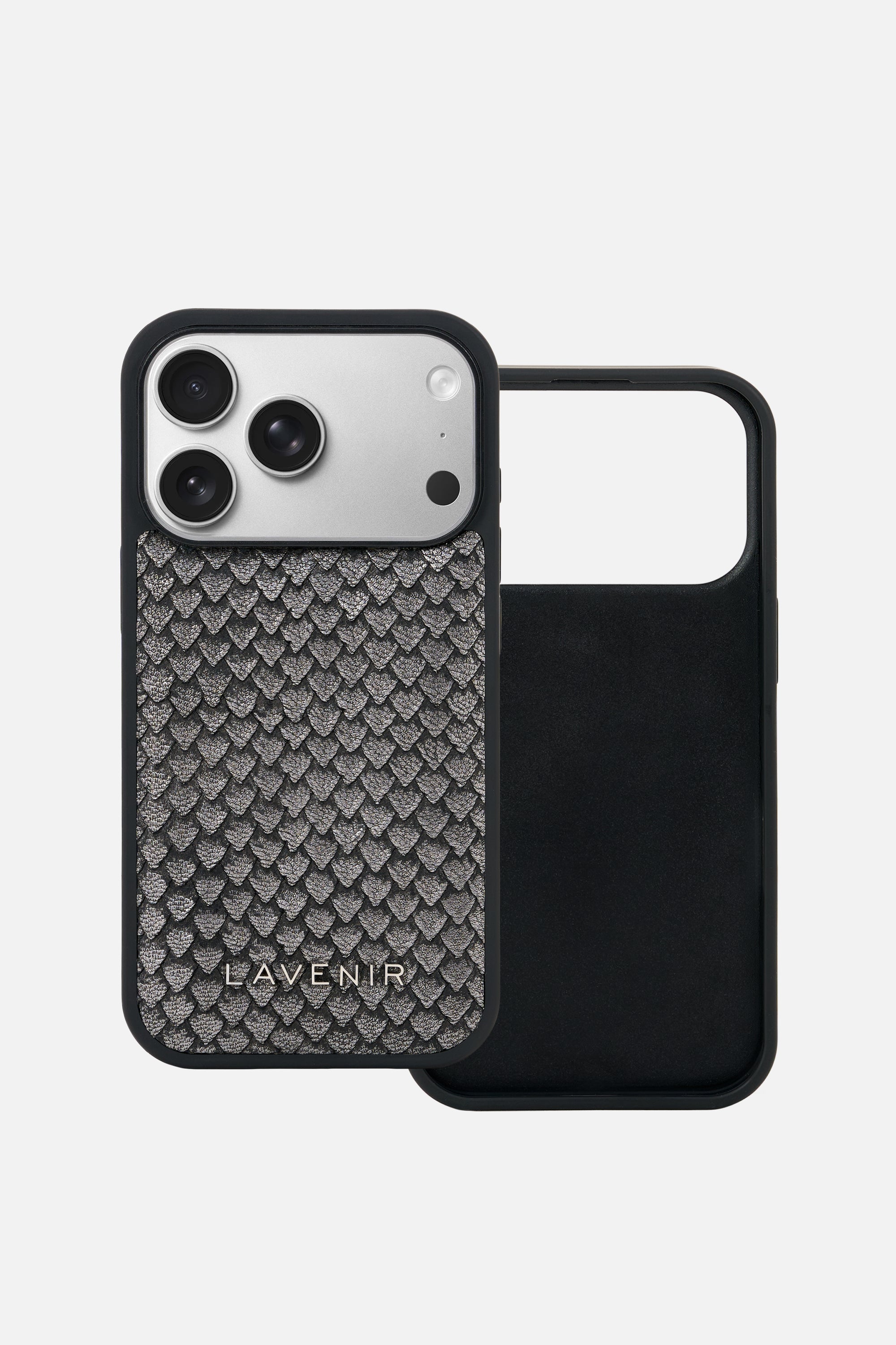 iPhone Case- Obsidian Scale Leather
