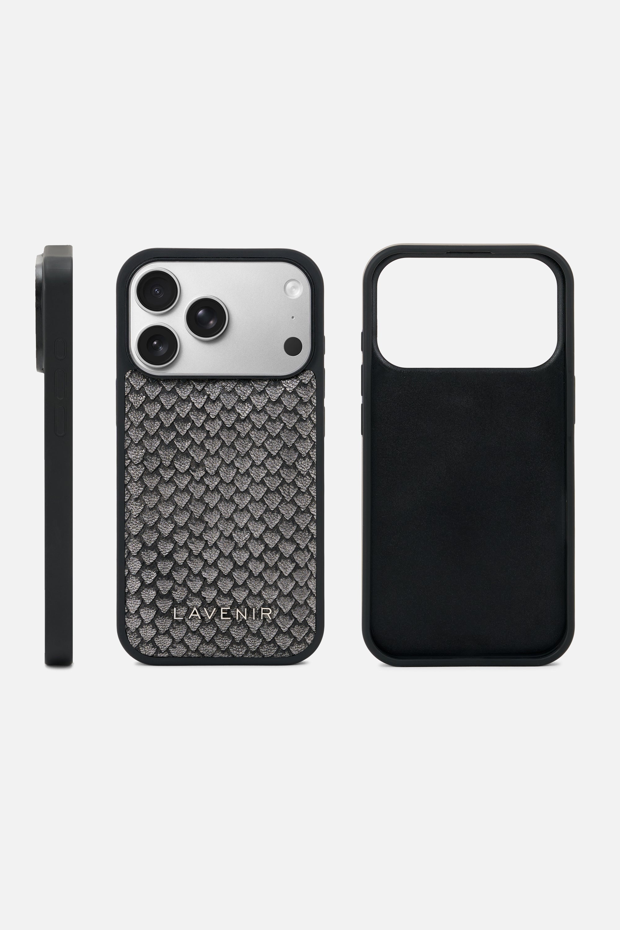 iPhone Case- Obsidian Scale Leather