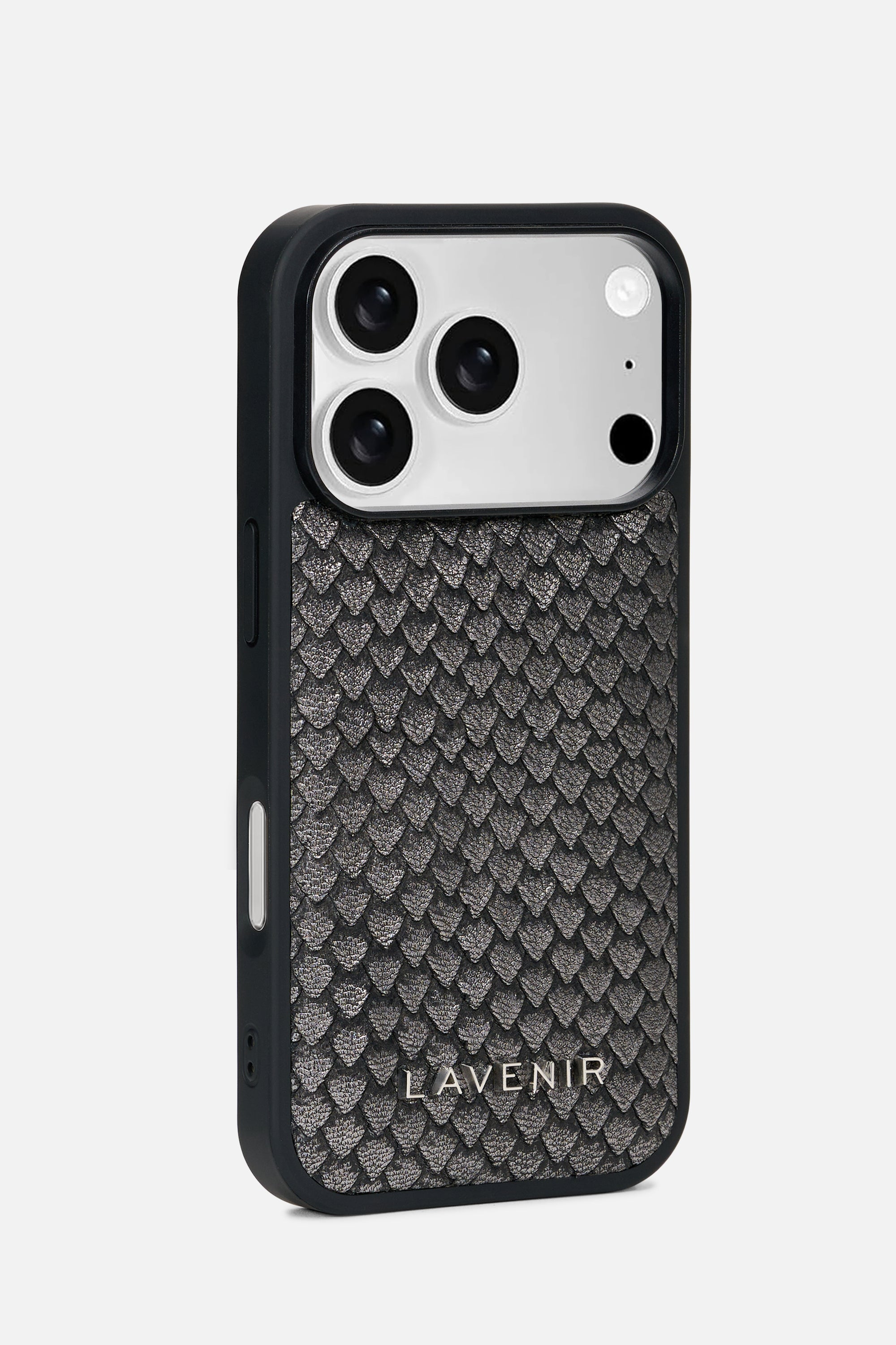 iPhone Case- Obsidian Scale Leather