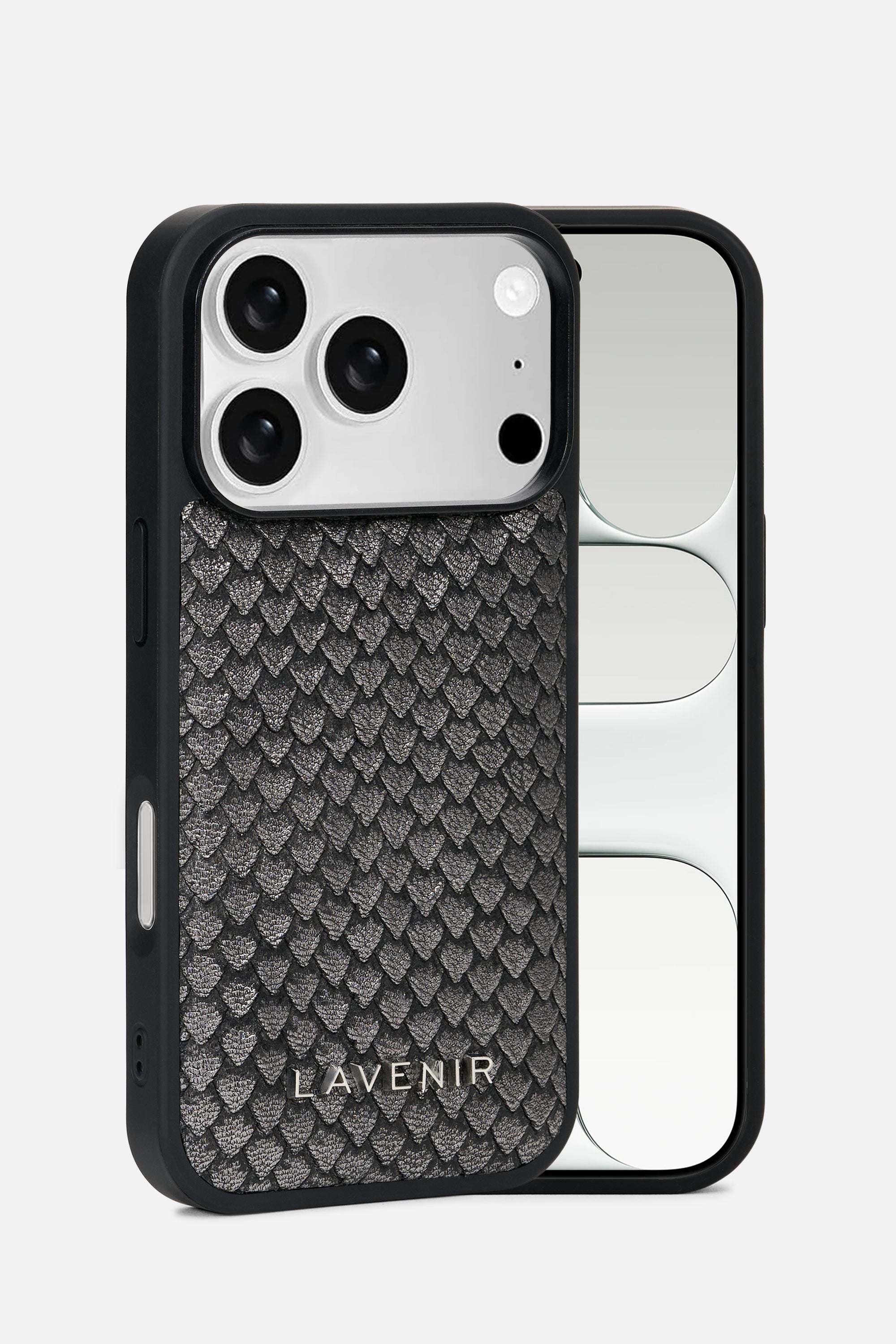 iPhone Case- Obsidian Scale Leather