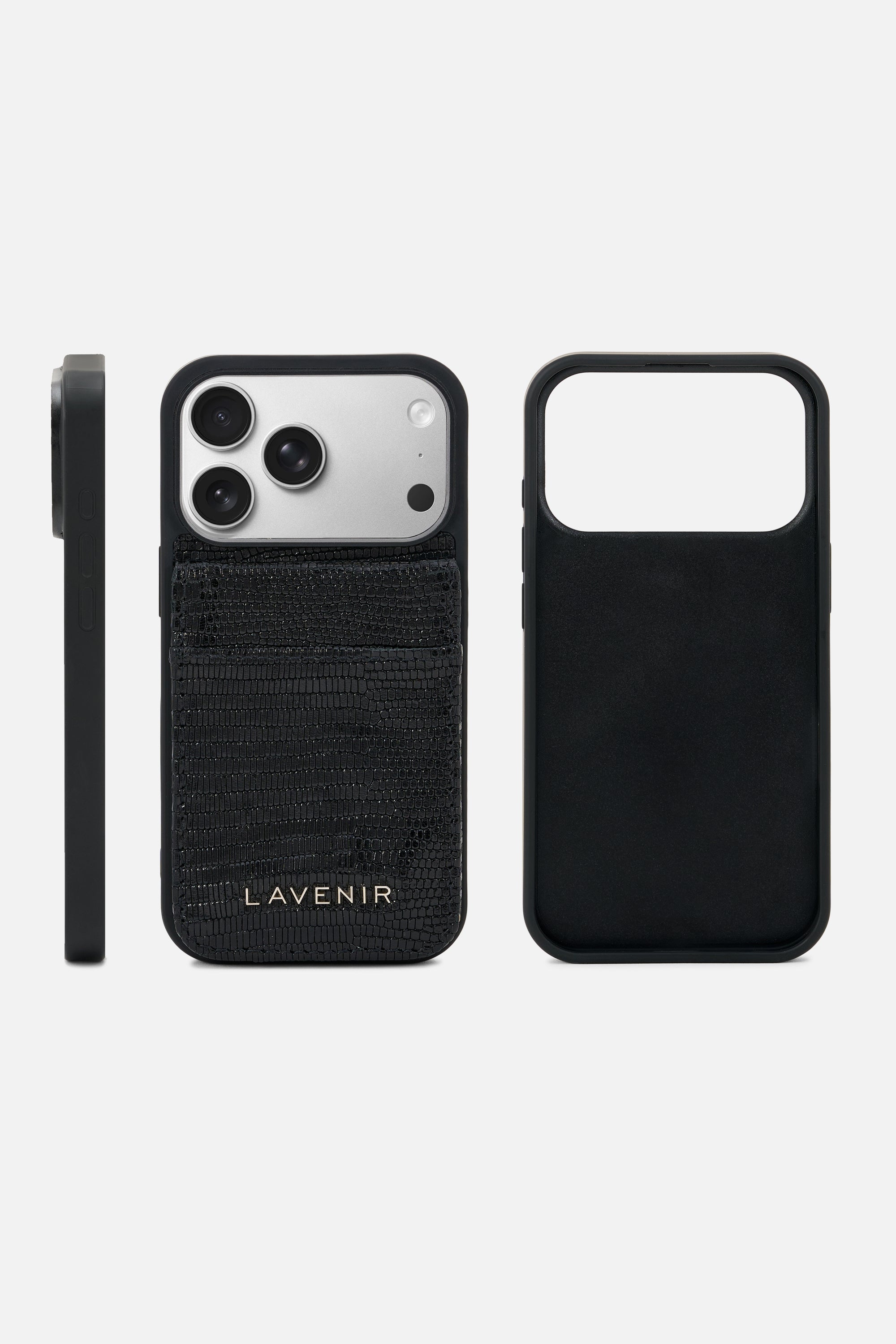 iPhone Wallet Case-Noir Croc