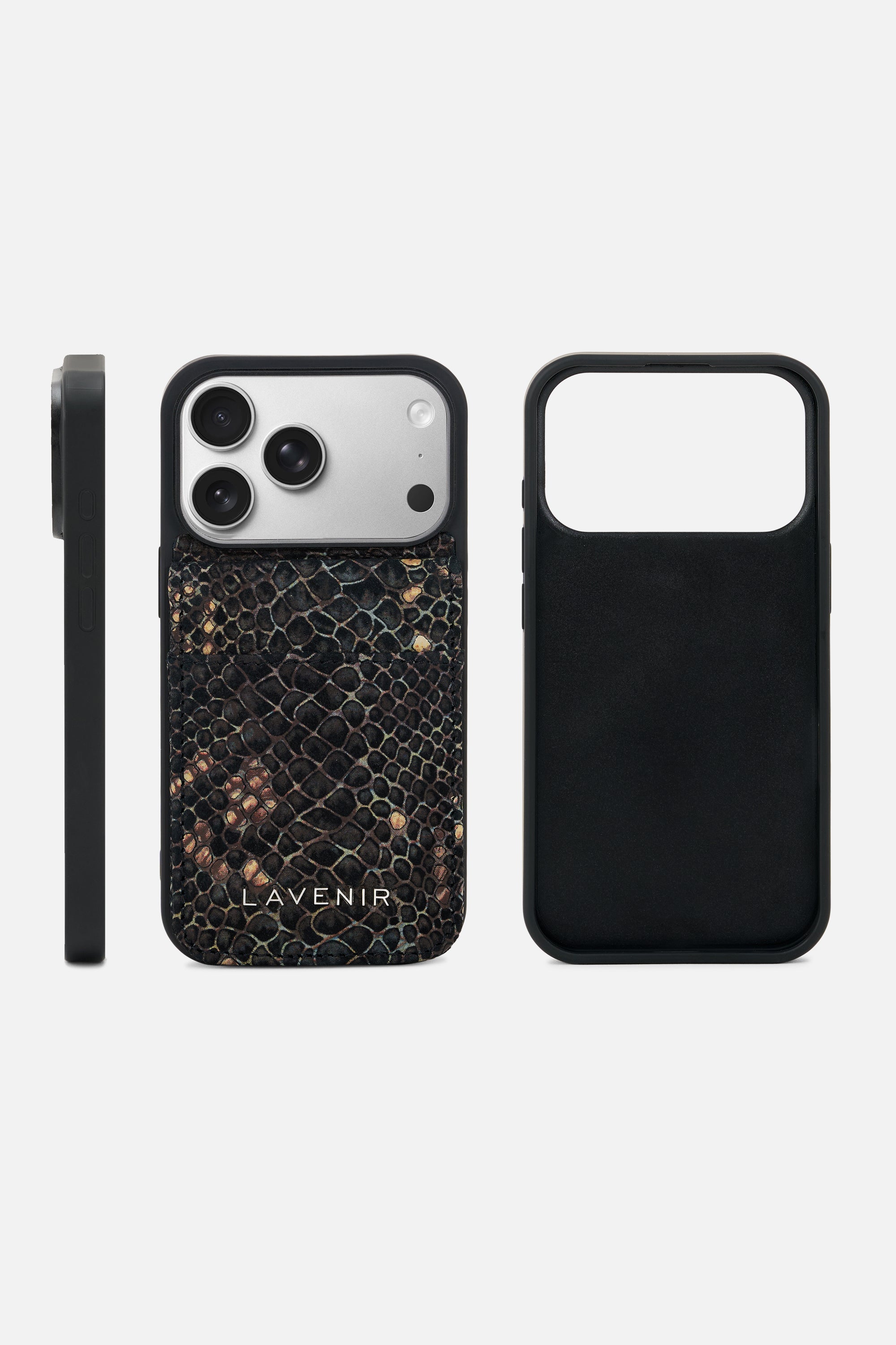 iPhone Wallet Case-Obsidian Reptile