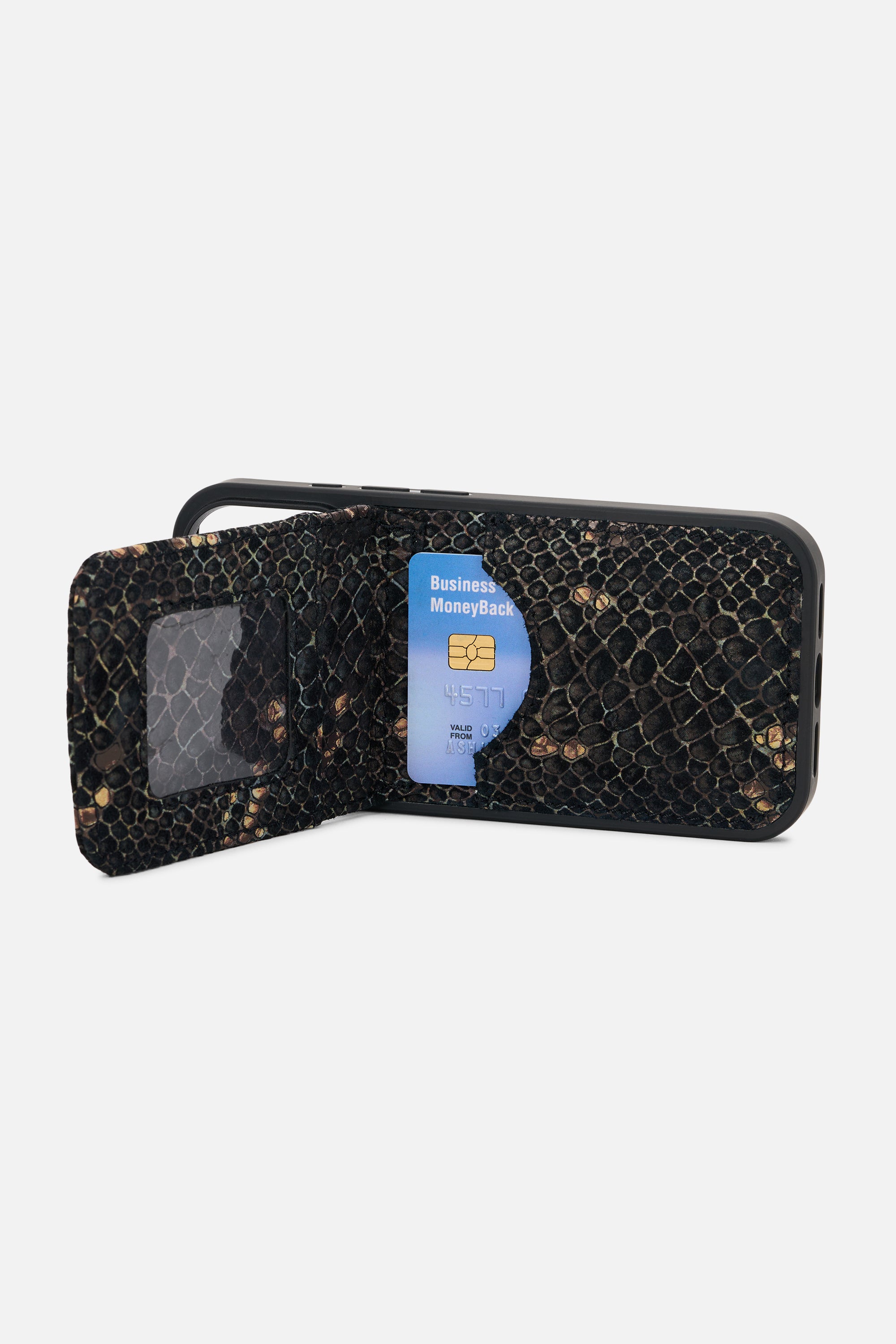 iPhone Wallet Case-Obsidian Reptile