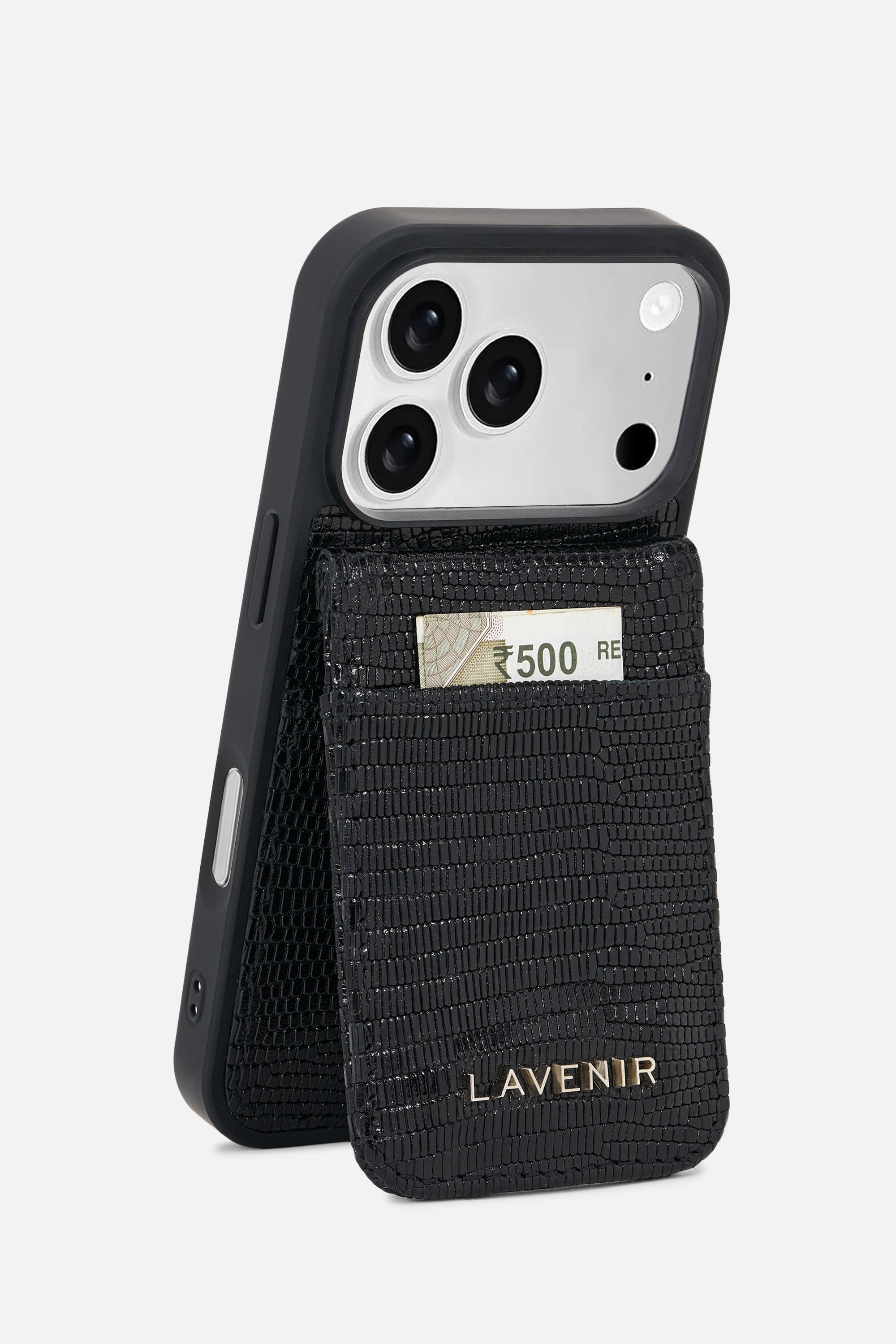 iPhone Wallet Case-Noir Croc