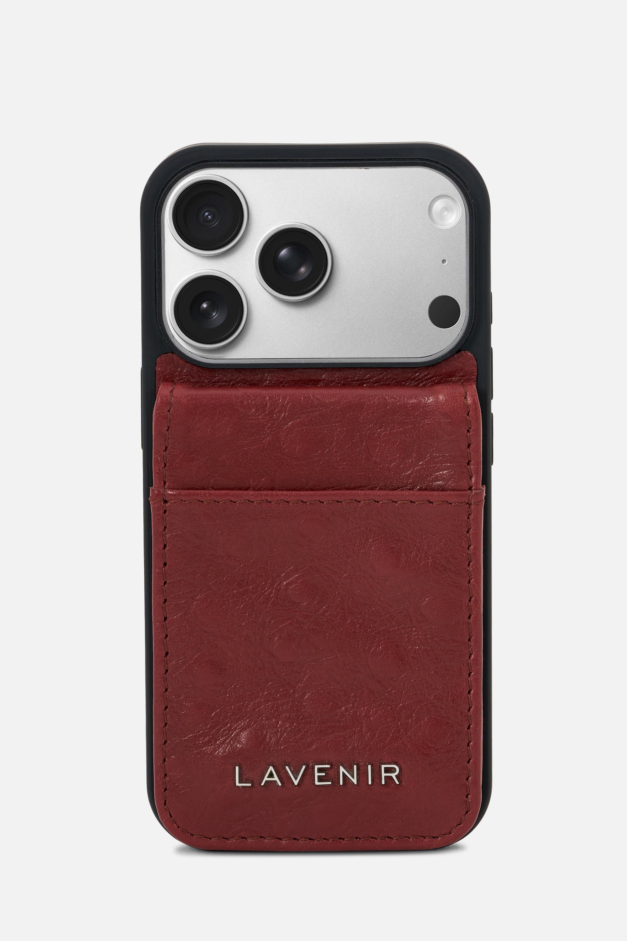 iPhone Wallet Case – Oxblood Ostrich